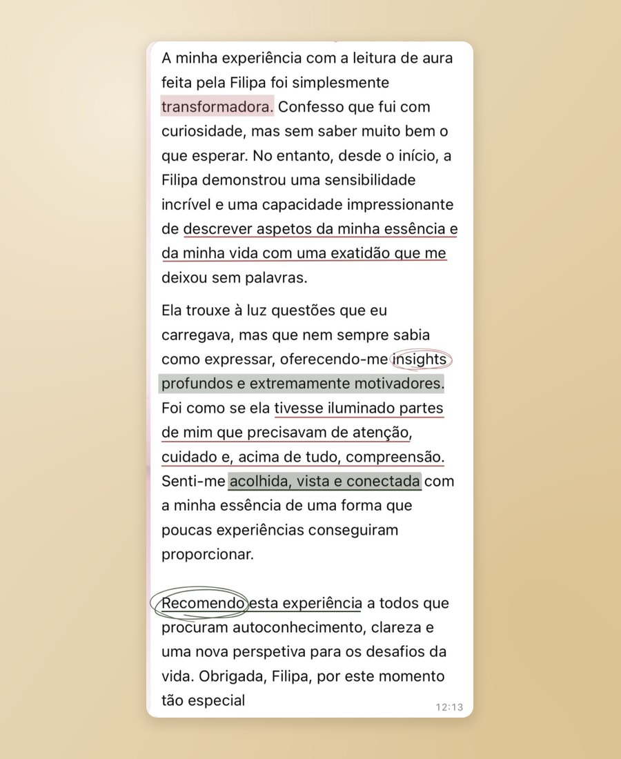 Testemunho de uma cliente