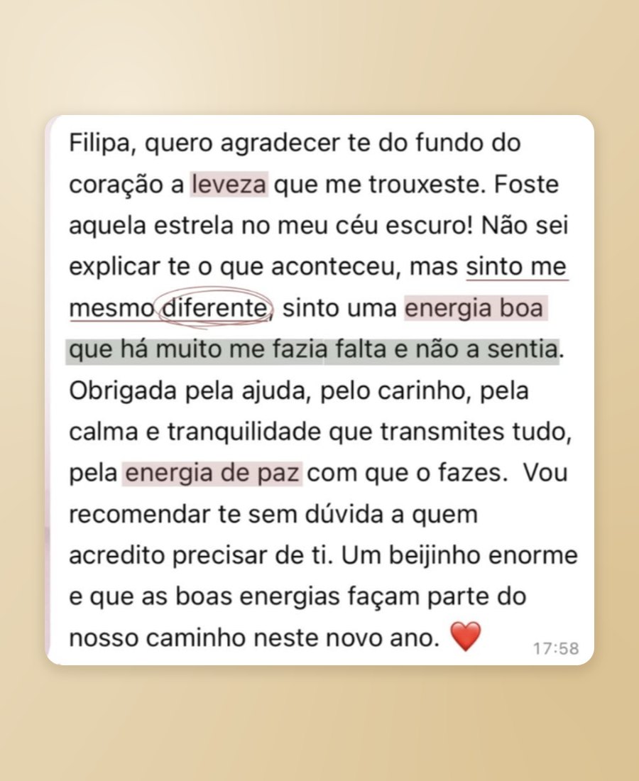 Testemunho de uma cliente