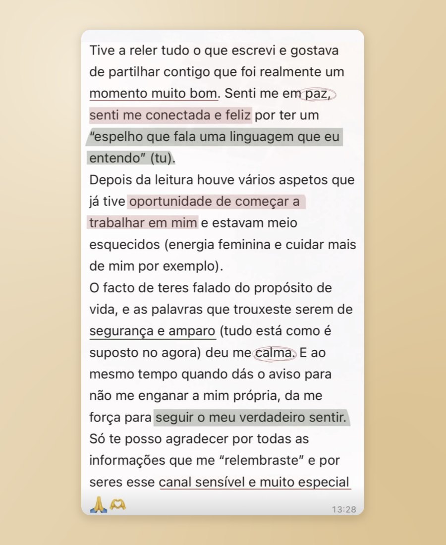 Testemunho de uma cliente