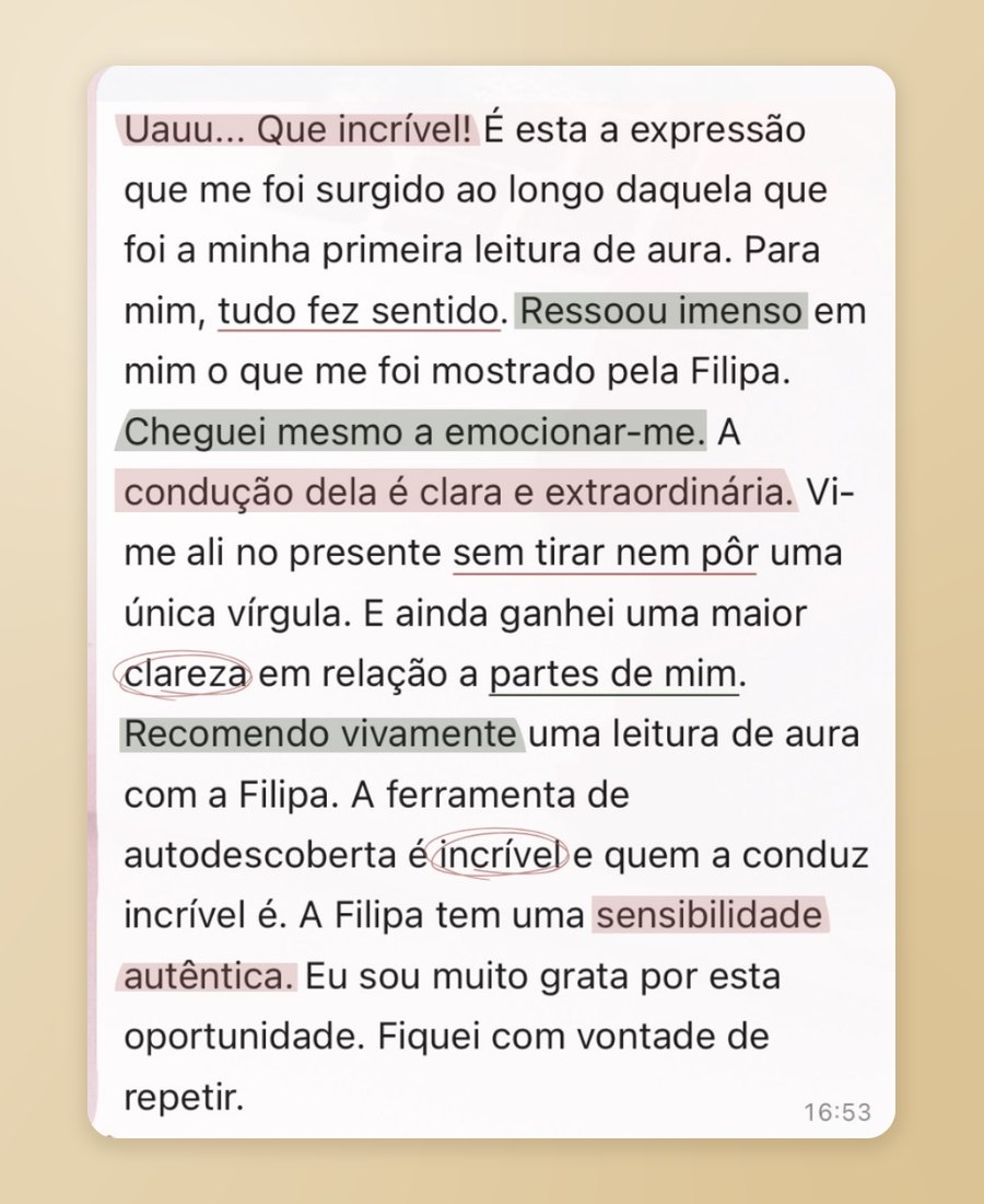 Testemunho de uma cliente